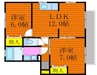 ファミールのざき 2LDKの間取り