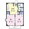 ニューシティ藤 2DKの間取り