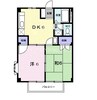 ハイムあすなろＢ 2DKの間取り