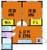 Ｓ・Ｓコーポ 2LDKの間取り
