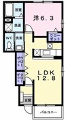 エアリーヴィラ 1LDKの間取り