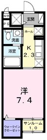 ラ・ルーチェ 1Kの間取り