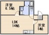 グリーンハイツ福富　Ａ棟 2LDKの間取り