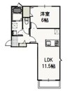 白林 1LDKの間取り