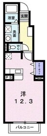 アエロポルト 1Rの間取り
