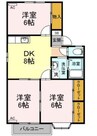 ファミーユメイ　A 3DKの間取り