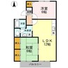エトワール津島　Ｂ棟 2LDKの間取り