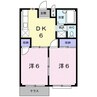 エルディム吉備Ａ 2DKの間取り