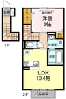 シャルール 1LDKの間取り