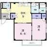 シーフォレスト　Ｂ 2DKの間取り