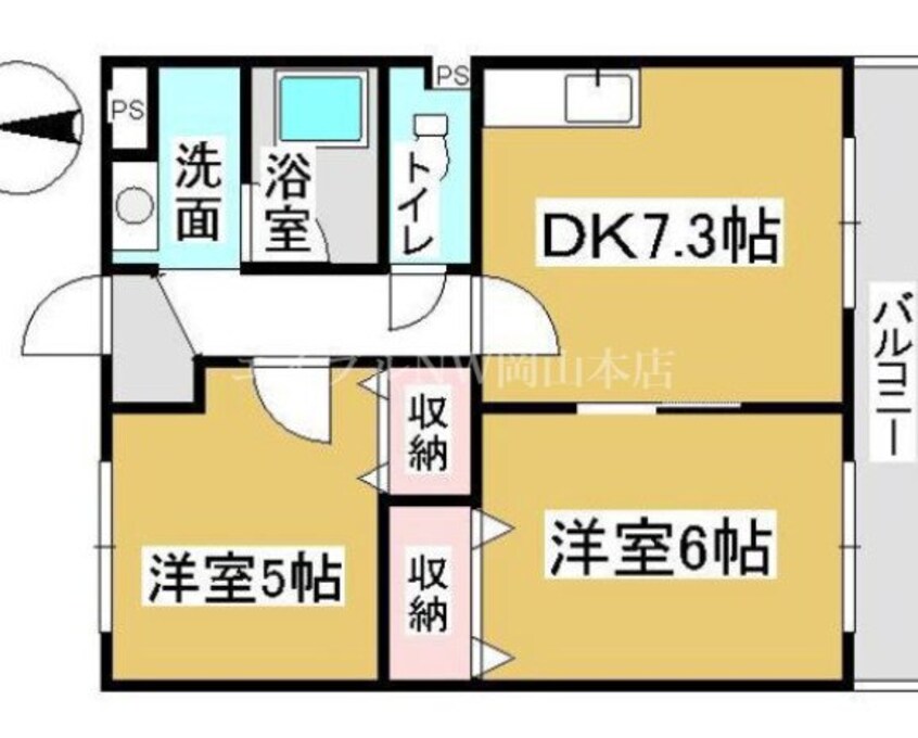 間取図 オルセーメゾン　E
