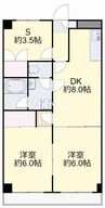 上杉第３ビル野田 2DK+Sの間取り