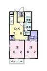トゥルーランド錦Ｂ 2DKの間取り