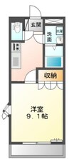 ハイムアンシャンテ 1Kの間取り