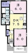 アニメートＡ 2DKの間取り