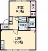 ディアスわかば 1LDKの間取り