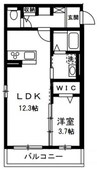 ホワイトガーデン 1LDKの間取り