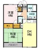 セブンアルコＡ 2DKの間取り