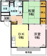 エイトタウン北 2DKの間取り