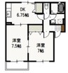 ラフィーネ西辛川　Ｂ 2DKの間取り