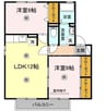 ハイカムール静 2LDKの間取り