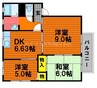 ディアスＧ　Ⅰ棟 3DKの間取り