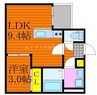 REGALEST 東島田Ⅰ 1LDKの間取り