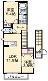 シャーメゾンＳａｎａ 2LDKの間取り
