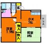 コーポラス西本　Ａ 2DKの間取り