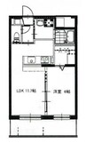 コンブリオ高柳 1LDKの間取り