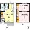 ファミーユロータス 2LDKの間取り