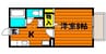 メゾンたちばな　Ｂ棟 1Kの間取り