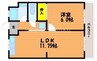 momoビル 1LDKの間取り