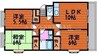 ピュアーズ新福 3LDKの間取り