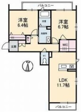間取図 プリティーウーマンA棟