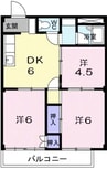 シティハイツ平松 3DKの間取り