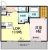 パームツリーＡ 1LDKの間取り