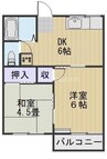 カーサ幹Ⅰ 2DKの間取り