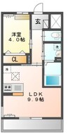 カーサ　フェリーチェ 1LDKの間取り