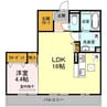 フィロスA棟 1LDKの間取り