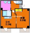 柳町サンタワー 1DKの間取り