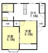 ファミールASUKA 2DKの間取り
