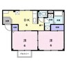アルモニー 2DKの間取り