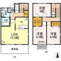 リースランド西市　Ｄ棟の間取図