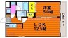 サウスコート西市 1LDKの間取り