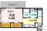 アルシオネ岡山駅西 1Kの間取り
