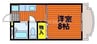 グランディス 1Kの間取り