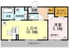 Dear Court T・K 1LDKの間取り