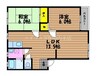 シティハウスメイプルⅡ 2LDKの間取り