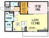 セラヴィ 1LDKの間取り